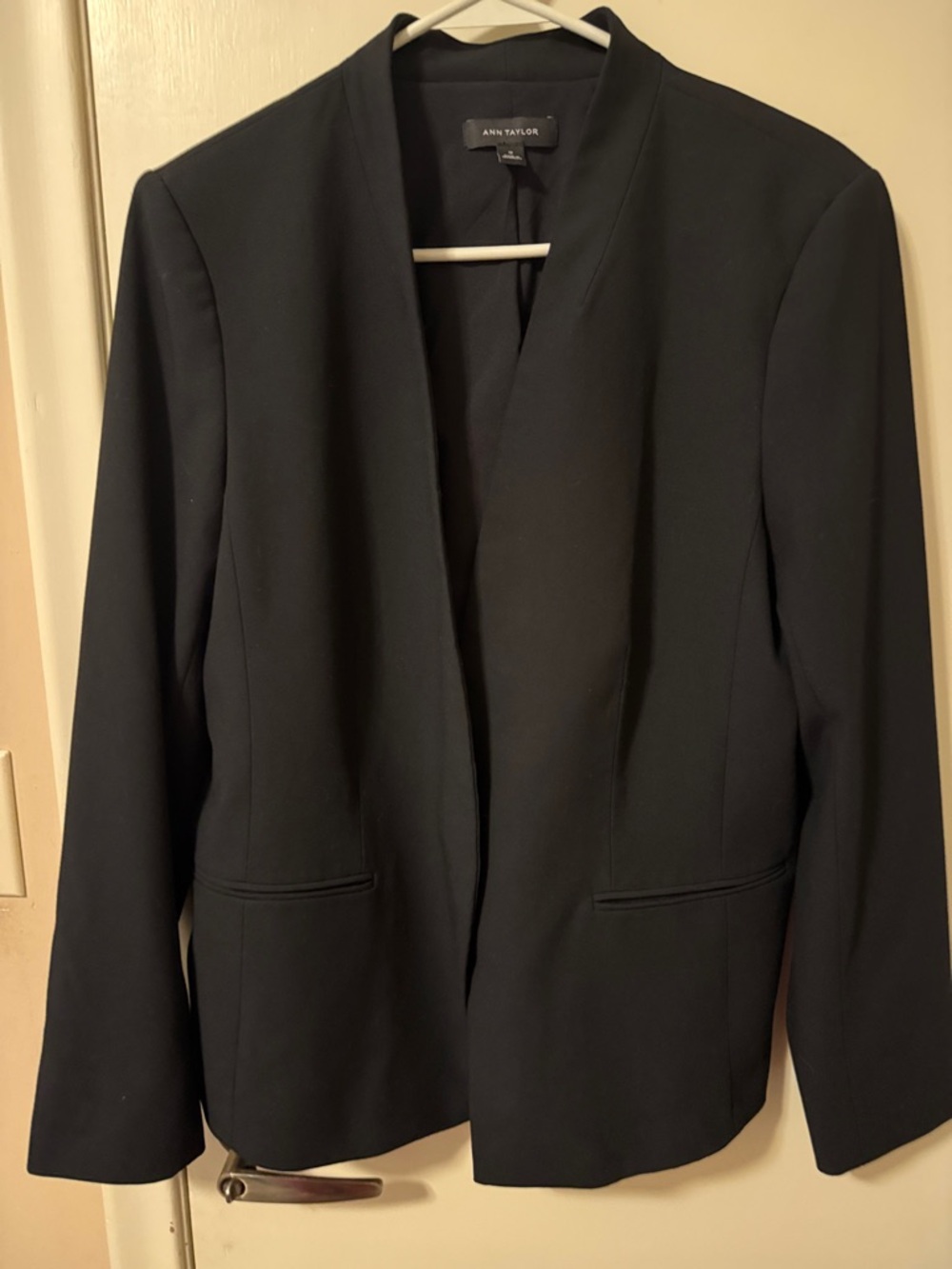 ANN TAYLOR BLACK ONE BUTTON (hidden) BLAZER!  Like new!! Size 12!  $65